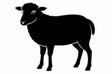 sheep line art silhouette vector illustration