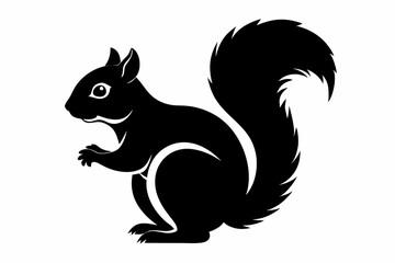 squirrel line art silhouette vector illustration