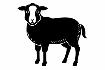 sheep line art silhouette vector illustration
