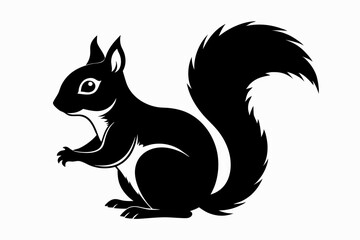 squirrel line art silhouette vector illustration