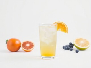 Refreshing Citrus Iced Drink with Orange Slice