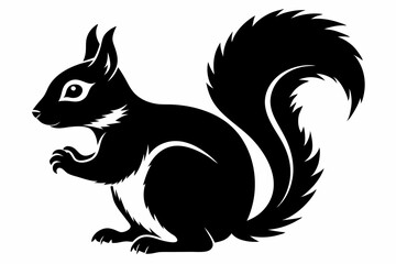 squirrel line art silhouette vector illustration