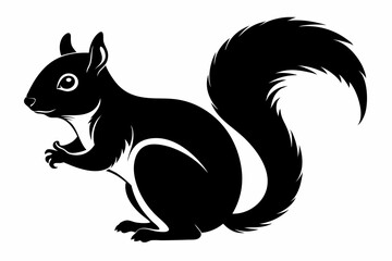 squirrel line art silhouette vector illustration
