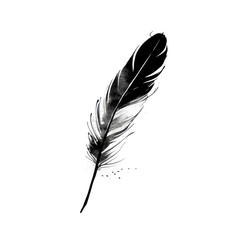 PNG Silhouette Feather feather drawing sketch.