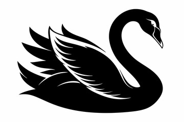 swan line art silhouette vector illustration