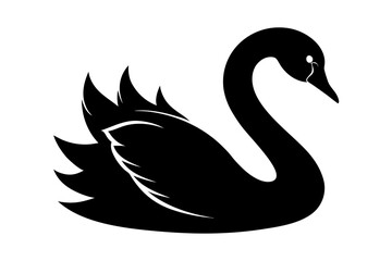 swan line art silhouette vector illustration