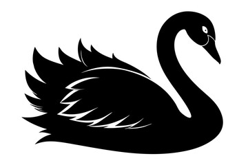 swan line art silhouette vector illustration