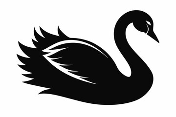 swan line art silhouette vector illustration