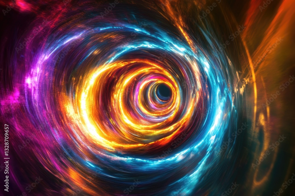 Poster a bright colorful vortex appears to draw us into a tunnel