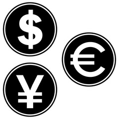 Various types of famous money icon vector design templates