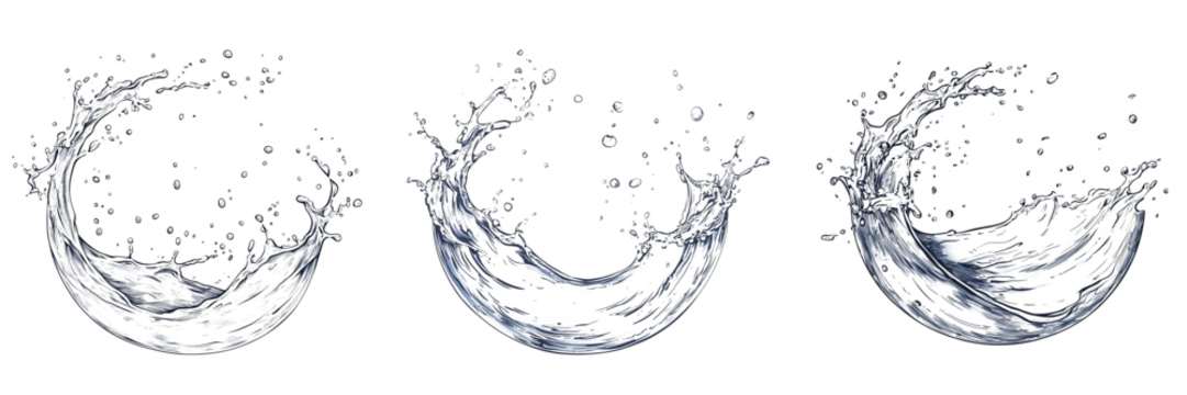 Circle water splash on transparent background - Powered by Adobe