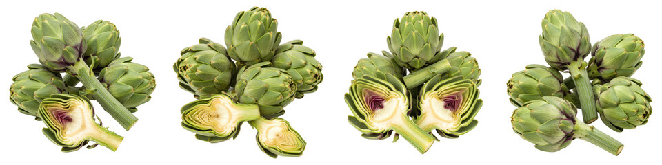 Obraz premium Group of Baby Artichokes, Cut Out Set