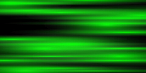 Abstract background with green laser lines. Neon light. Special effect of horizontal speed lines.