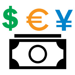 Various types of famous money icon vector design templates