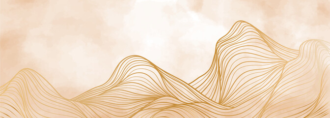 Abstract Mountain line arts illustration. Hand drawn style. Abstract mountain contemporary aesthetic backgrounds landscapes. use for print art, poster, cover, banner