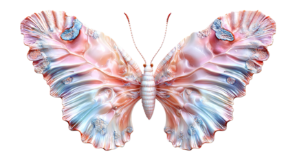 Elegant Pink and Blue Butterfly Wings Design
