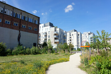 Prudhon garden in Ivry-sur-Seine city