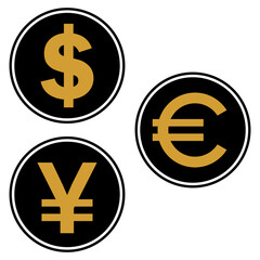 Various types of famous money icon vector design templates