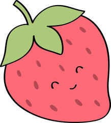 Cute Hand-Drawn Strawberry Illustration