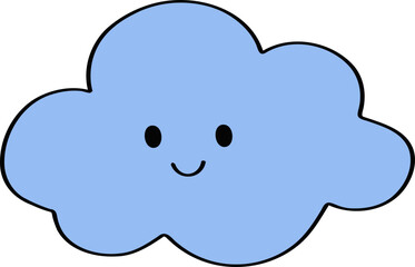 Cute Blue Cloud  illustration