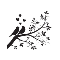  birds on branch - love and romance concept.