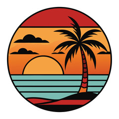 Obraz premium Beach sunset vector