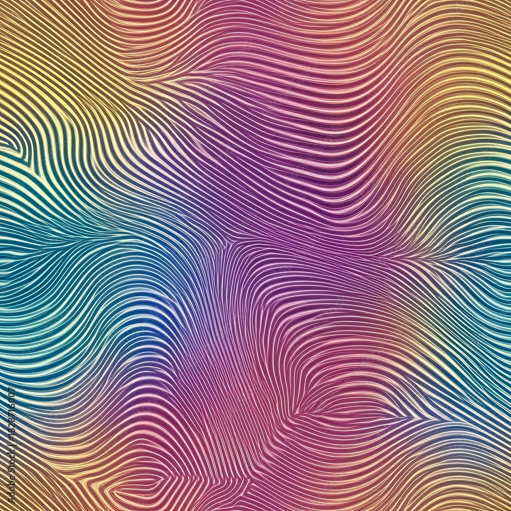 Poster radiating gradient ripples seamless pattern design for trendy textiles