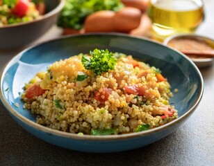 balanced meal featuring bulgur wheat