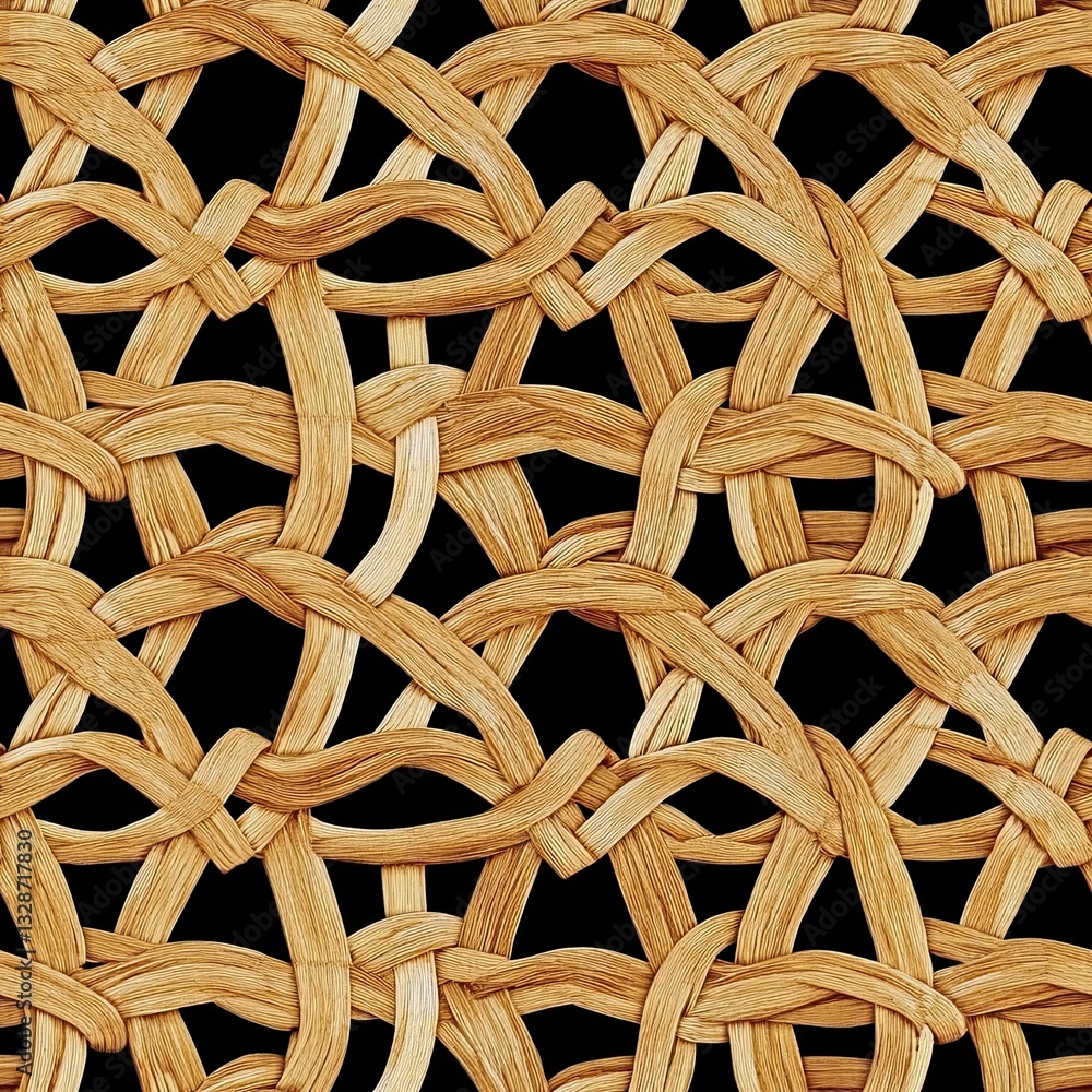 Poster elegant rattan weave pattern overlapping circles design for textures and backgrounds
