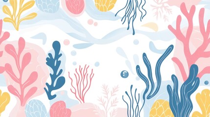 Abstract underwater flora pattern