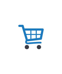 Shopping cart icon with two tone