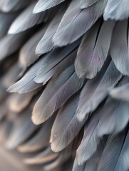 Naklejka premium Close-up of a group of feathers. the feathers are arranged in a scattered manner, with some overlapping each other.