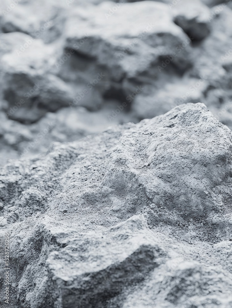 Poster close-up of a pile of rocks. the rocks are of different sizes and shapes, with some being larger and