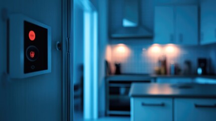 Fototapeta premium A conceptual image of power consumption reduction, featuring a smart switch turning off idle devices.