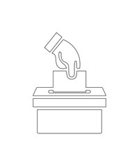Election box icon with thin outline