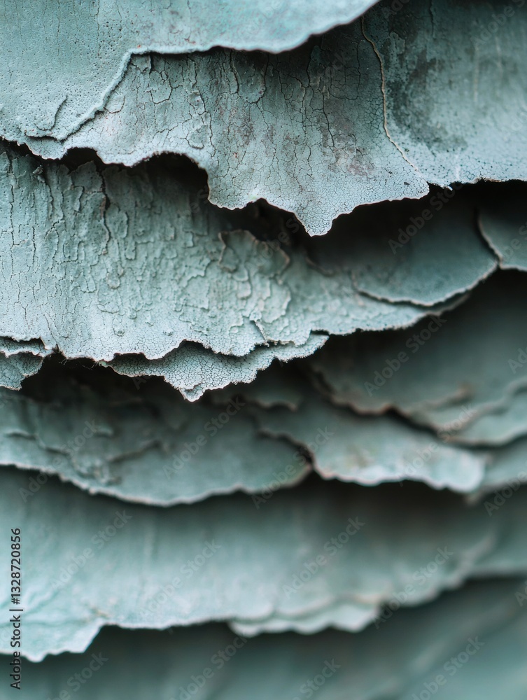 Poster close-up of a group of rusted metal sheets. the metal sheets are arranged in a vertical line, with t