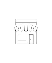 Grocery shop icon with thin outline