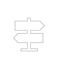 Sign board icon with thin outline