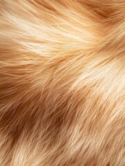 Close-up of a fur texture. the fur appears to be light brown in color and has a smooth and shiny appearance. the strands are arranged in a uniform pattern, creating a sense of depth and dimension.