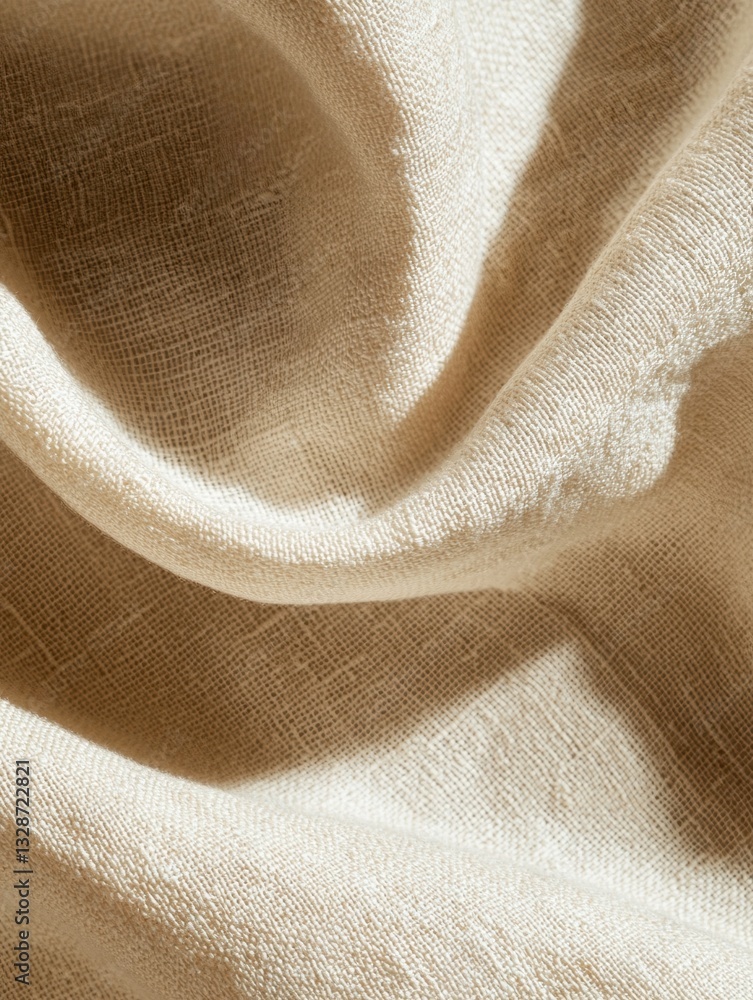 Poster close-up of a beige fabric with a textured surface. the fabric appears to be made of a soft, silky m