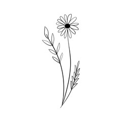 Wildflower icon vector. Flower illustration sign. Home decor symbol or logo.