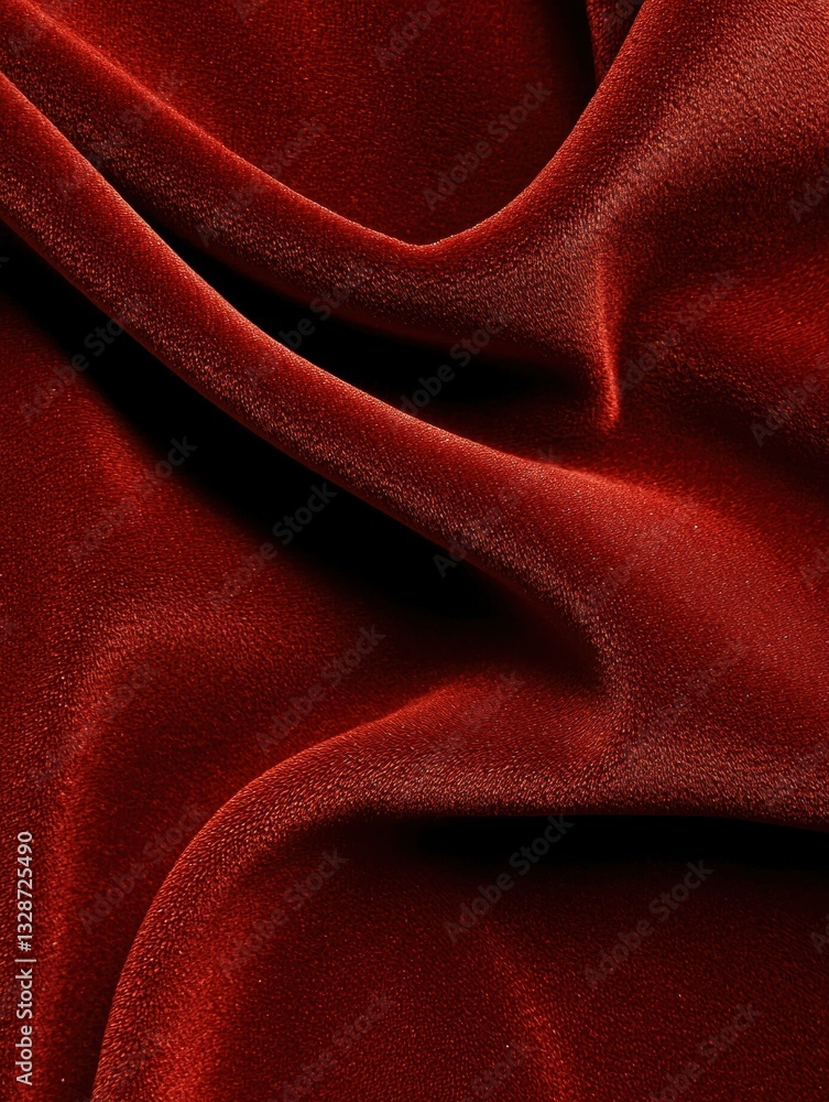 Aufkleber close-up of a red fabric with a smooth and elegant texture. the fabric appears to be made of a shiny