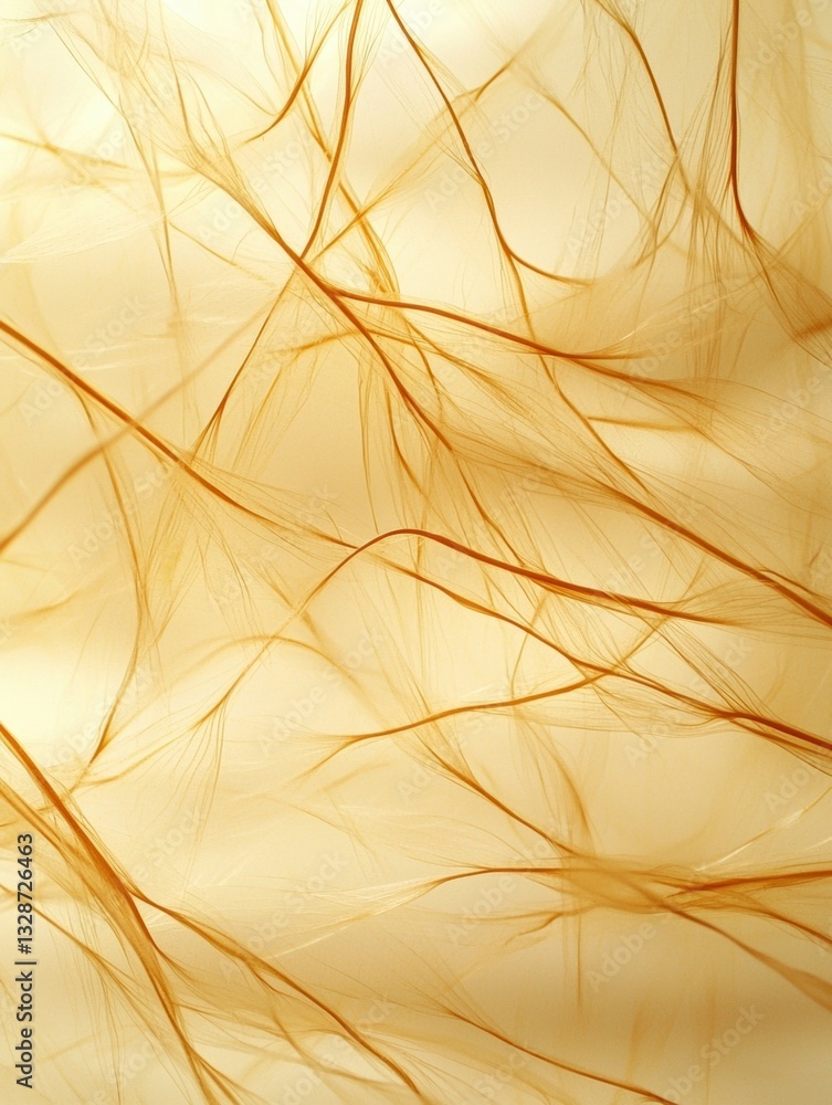 Poster abstract digital art piece that appears to be made up of thin, wavy lines that are overlapping and i
