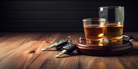 Don't drink and drive. Car keys and alcohol.