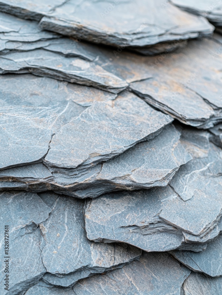 Poster close-up of a pile of small, irregularly shaped stones. the stones are arranged in a random pattern,