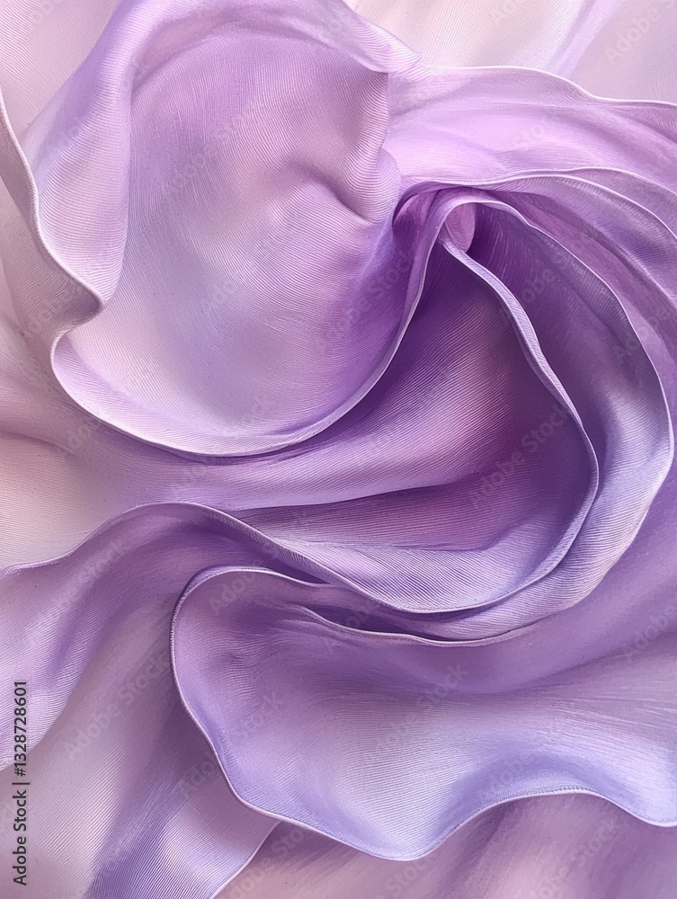 Poster close-up of a fabric with a soft, silky texture. the fabric appears to be a light purple color and h