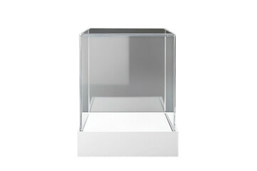 White glass showcase cube mock up isolated
