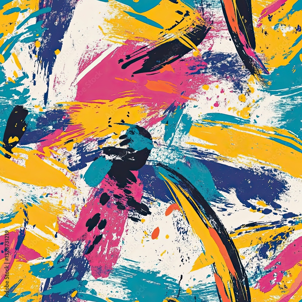Poster retro scribble patterns pop art inspired stroke design elements