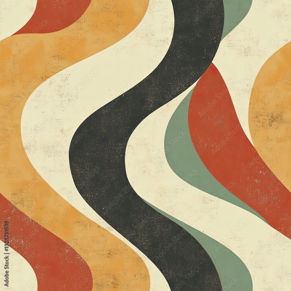 Poster retro roadmap seamless pattern muted tones faded edges design