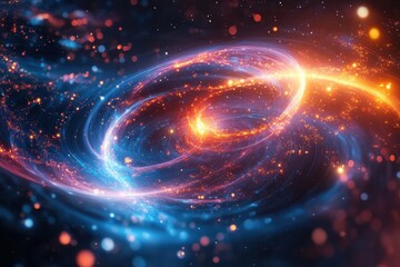 Obraz premium Stunning Cosmic Swirl of Stars and Nebulae in a Vibrant Galactic Background